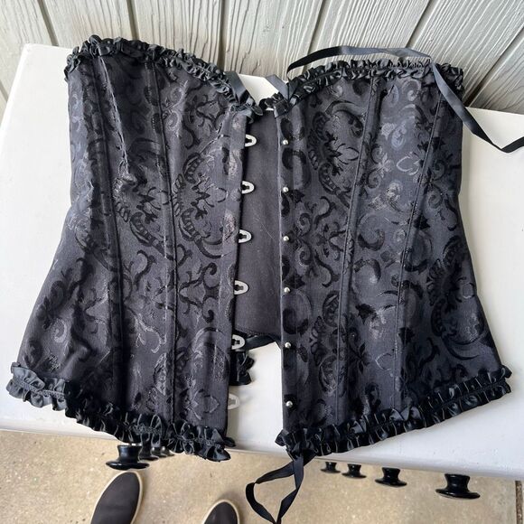 Coeur de Vague Black Brocade Corset SZ M Gothic Burlesque NWT - Picture 10 of 10